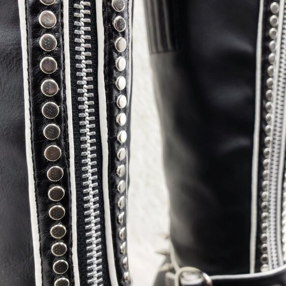 Demonia Concord RAre Platform Studded Black Rose Shaft Knee Boots Goth Punk - Picture 6 of 16